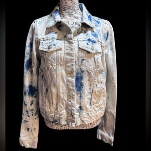 We The Free-Free People Women's Rumors Denim Jacket ‘Jones Tie Dye Blue’ wash
